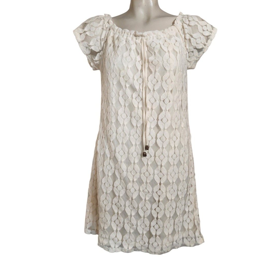Superfoxx Cream Floral Lace Off The Shoulder Mini Dress M 7037VK1703
Vintage